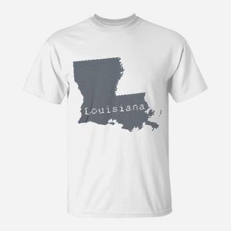 Louisiana State Map Shape La Pride T-Shirt - Thegiftio UK