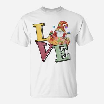 Love Christmas Gnome With Gifts Funny Xmas Pajama Nordic Elf T-Shirt | Crazezy AU