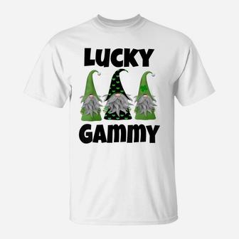 Lucky Gammy St Patricks Day Gnome Shirt Grandma Grandmother T-Shirt | Crazezy