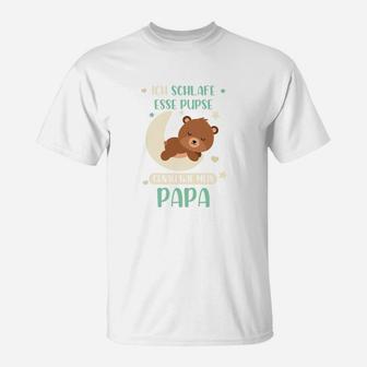 Lustiges Herren T-Shirt Ich schlafe, esse, pups - Premium Papa Shirt - Seseable