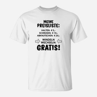 Lustiges Herren T-Shirt Meine Preisliste, Humorvoll für Eltern & Großeltern - Seseable