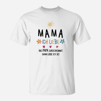 Lustiges Muttertag T-Shirt Mama, ich liebe Dich mit Sonne & Blumen - Seseable
