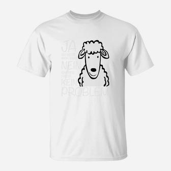 Lustiges Schaf T-Shirt Ja Nein Kein Problem für Damen und Herren - Seseable