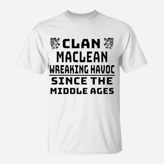 Maclean Scottish Clan Family Kilt Tartan Lion T-Shirt | Crazezy