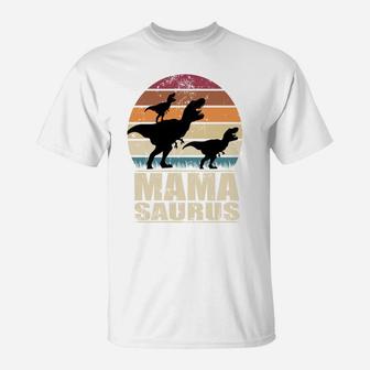 Mamasaurus Rex Dinosaur Baby Dino Twin Dino Mom Mama Saurus T-Shirt | Crazezy DE