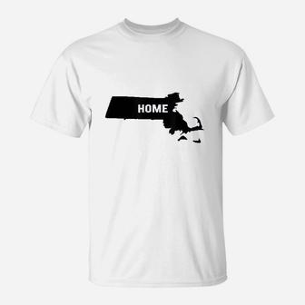 Massachusetts Is Home Boston Berkshires Cape Cod Love Gift T-Shirt | Crazezy