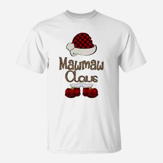 Mawmaw Claus Christmas Leopard - Grandma Gift Sweatshirt T-Shirt | Crazezy