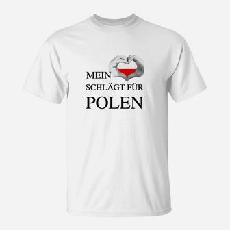 Mein Herz schlägt für Polen T-Shirt, Patriotisches Design - Seseable