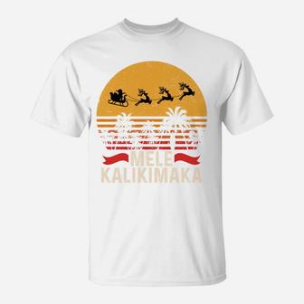 Mele Kalikimaka Vintage Christmas Santa Reindeers Hawaii Sweatshirt T-Shirt | Crazezy DE