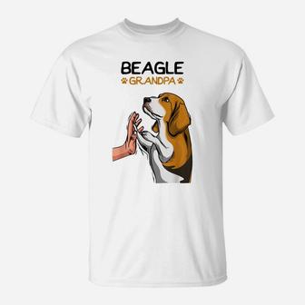 Mens Beagle Grandpa Dog Dad T-Shirt | Crazezy