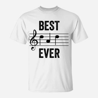 Mens Best Dad Ever Music Notes Tshirt Funny Fathers Day Gift T-Shirt | Crazezy DE