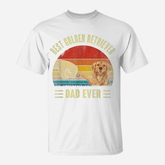 Mens Best Golden Retriever Dog Dad Ever Shirt Fathers Day Vintage T-Shirt | Crazezy AU