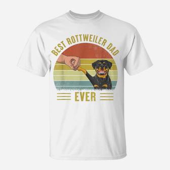 Mens Best Rottweiler Dad Ever Fist Bump Rottie Dog Father's Day T-Shirt | Crazezy