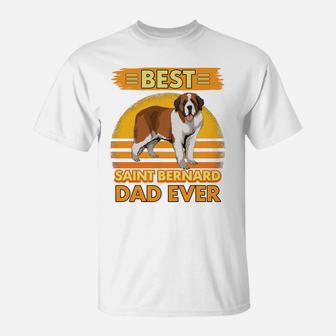 Mens Boys Best Saint Bernard Dad Ever Dog Owner St Bernards T-Shirt | Crazezy