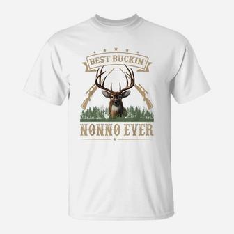 Mens Fathers Day Best Buckin' Nonno Ever Deer Hunting Bucking T-Shirt | Crazezy DE