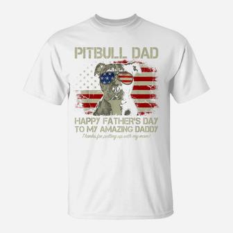 Mens Happy Father's Day To My Amazing Daddy Pitbull Dad T-Shirt | Crazezy UK