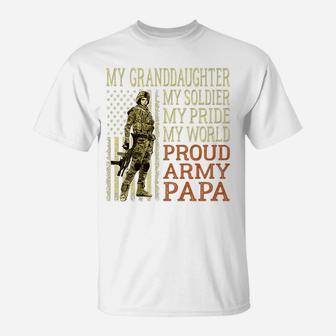 Mens My Granddaughter My Soldier Hero - Proud Army Papa | Grandpa T-Shirt | Crazezy DE