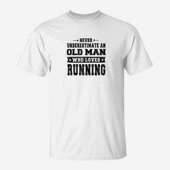 Mens Old Man Loves Running Men Gift Funny Sayings T-Shirt - Thegiftio UK