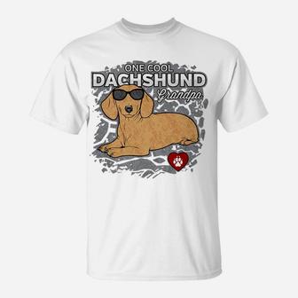 Mens One Cool Dachshund Grandpa Pet Lover T-Shirt - Thegiftio UK