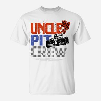 Mens Race Car Themed Birthday Party Gift Uncle Pit Crew Costume T-Shirt | Crazezy