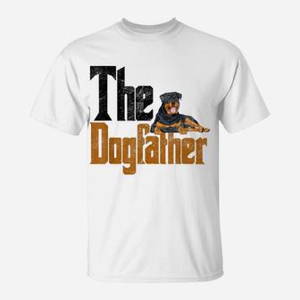 Mens Rottweiler Dog Dad Dogfather Dogs Daddy Father Rottie T-Shirt | Crazezy
