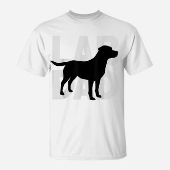 Mens Silver Lab Dad Dog Labrador Retriever Dad Gifts Best Lab Dad T-Shirt | Crazezy
