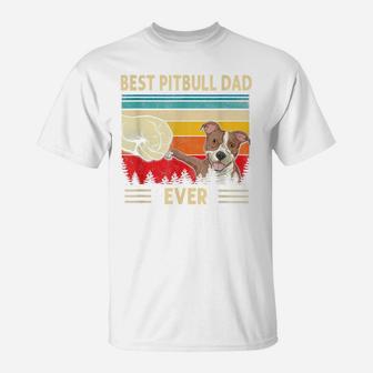 Mens Vintage Best Pitbull Dad Ever Bump Fit Dog Dad Fathers Day T-Shirt | Crazezy DE