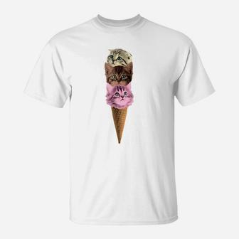 Meow-Scream Ice Cream Cone Kitten Pun Graphic T-Shirt | Crazezy