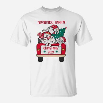 Merry Catmas Christmas Truck Cat Lovers Alvarado Family T-Shirt | Crazezy DE