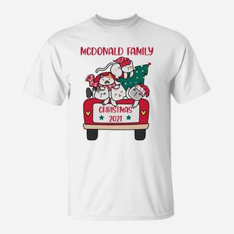 Merry Catmas Christmas Truck Cat Lovers Mcdonald Family T-Shirt | Crazezy