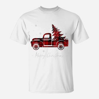 Merry Christmas Buffalo Truck Tree Red Plaid For Men Women T-Shirt | Crazezy CA