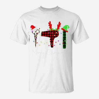 Merry Christmas Hairstylist Funny Tool Hairdresser Barber T-Shirt | Crazezy CA