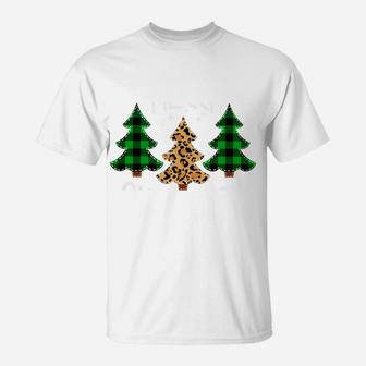 Merry Christmas Tee Leopard & Green Buffalo Plaid Xmas Tree Sweatshirt T-Shirt | Crazezy DE