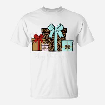 Merry Christmas Y'all Women's Leopard Christmas Gifts Boho Sweatshirt T-Shirt | Crazezy