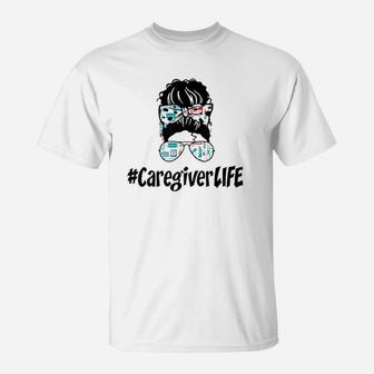 Messy Bun Caregiver T-Shirt - Thegiftio UK
