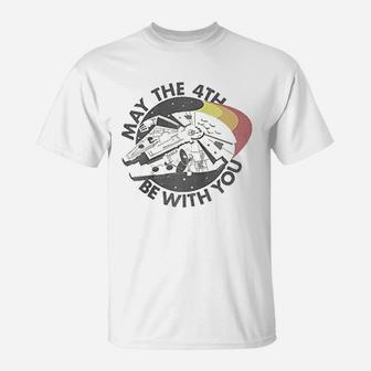 Millennium Falcon Retro May The 4th Be With You T-Shirt - Thegiftio UK