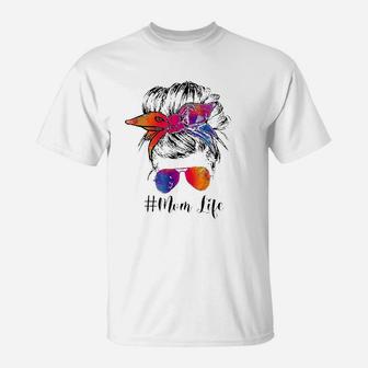 Mom Life Messy Hair T-Shirt | Crazezy