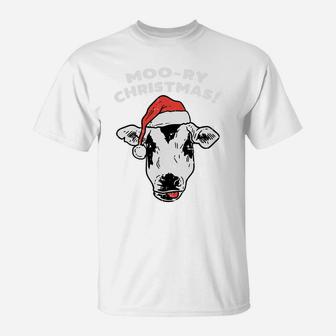 Moory Christmas Cow Moo Funny Farm Animal Xmas Farmer Gift Sweatshirt T-Shirt | Crazezy DE