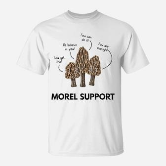 Morel Support Funny Mushroom Hunting Mycologist Graphic T-Shirt | Crazezy