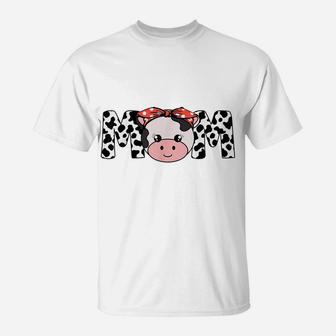 Mother Cow Mom Farming Birthday Funny Family Matching Gift T-Shirt | Crazezy UK