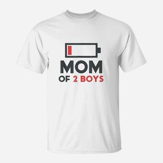 Mothers Day Gift Mom Mom Of 2 Boys From Son T-Shirt | Crazezy