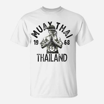 Muay Thai Thailand Vintage Tiger Fighter Training Gift T-Shirt | Crazezy DE