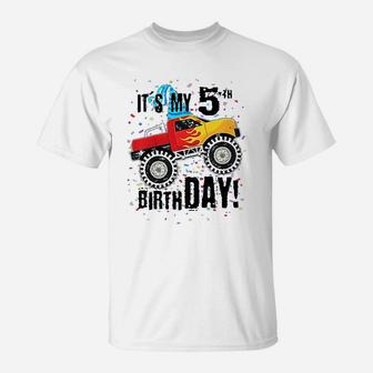 My 5Th Birthday Monster Truck T-Shirt | Crazezy UK