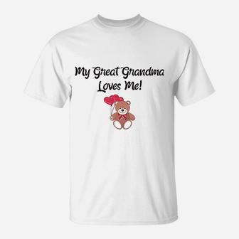 My Great Grandma Loves Me T-Shirt | Crazezy