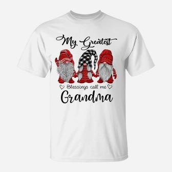 My Greatest Blessings Call Me Grandma Gnome Thanksgiving Tee T-Shirt | Crazezy