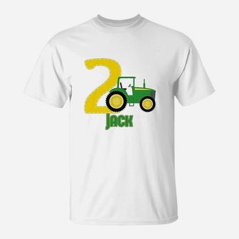 Nanycrafts Personalized Green Tractor Birthday Boy Kids T-Shirt | Crazezy CA