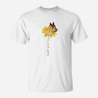 Never Give Up Sunflower T-Shirt | Crazezy