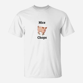 Nice Chops Happy Pig On The Farm Smiling Pig T-Shirt - Thegiftio UK
