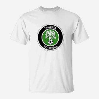Nigeria Soccer National Team Retro Crest Graphic T-Shirt | Crazezy
