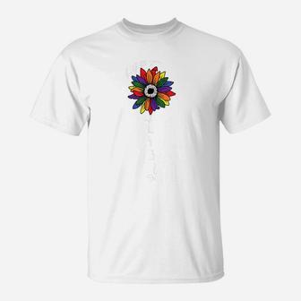 No Gender Gay Pride Flower Rainbow Flag Proud Lgbt-Q Ally T-Shirt | Crazezy AU